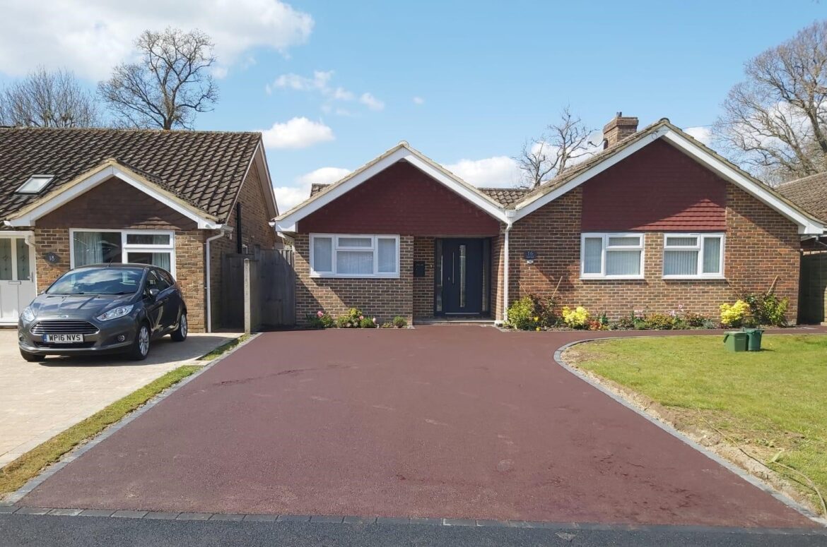 Red Tarmac Driveway in Fetcham, Surrey