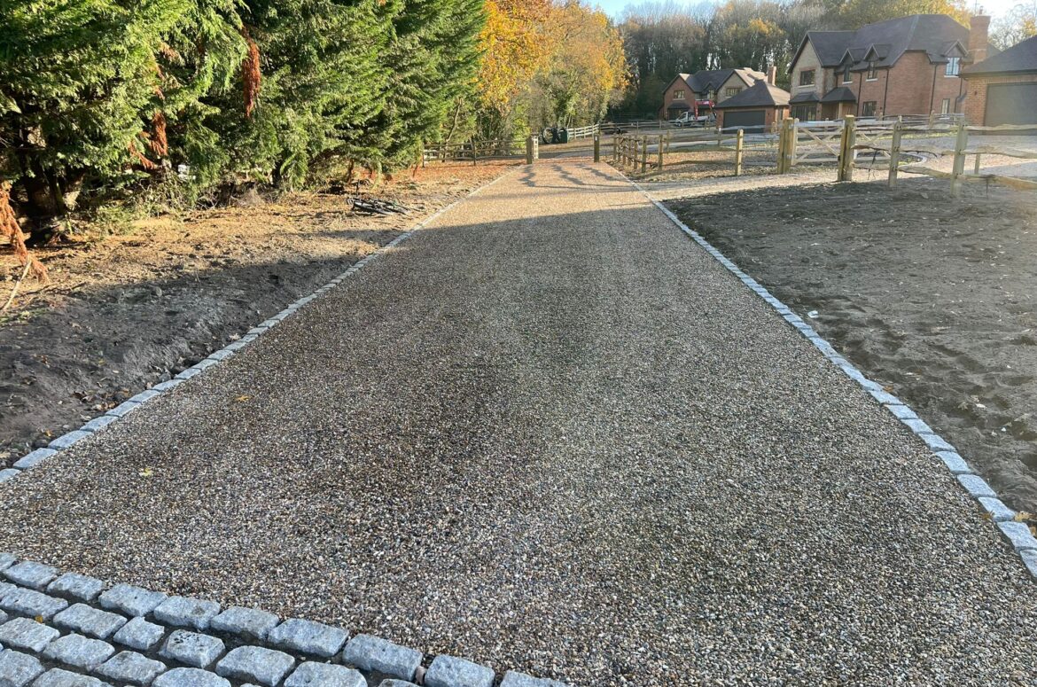 Tar and Shingle Driveway in Woking, Surrey